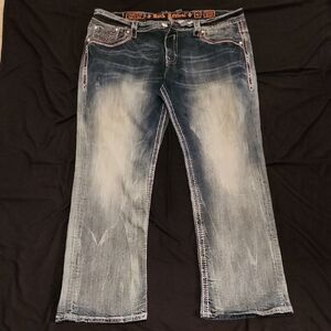 Rock Revival Blue Straight Men Jeans